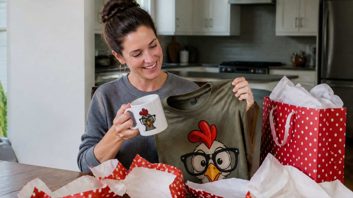 Flowchart showing how a deepprint alternative creates personalized mugs and t-shirts as unique gifts