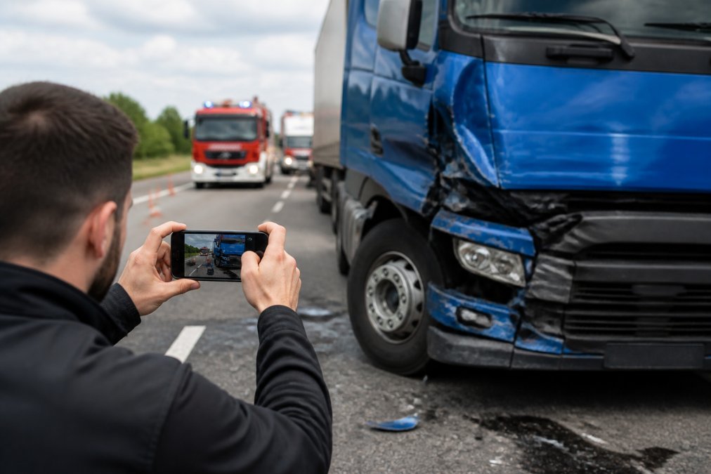 Process diagram showing steps for Person for truck accident settlement