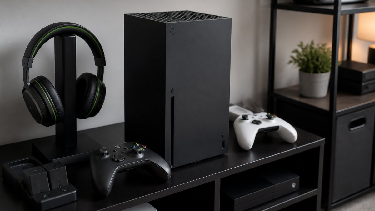Infographic comparing hardware performance specifications for a high-end gaming console tower