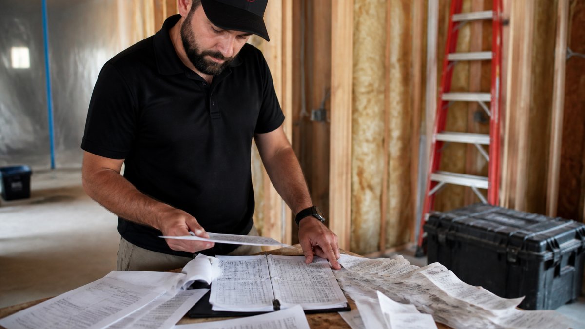 Flowchart illustrating the job costing estimating process from initial contractor invoices to final labor logs.