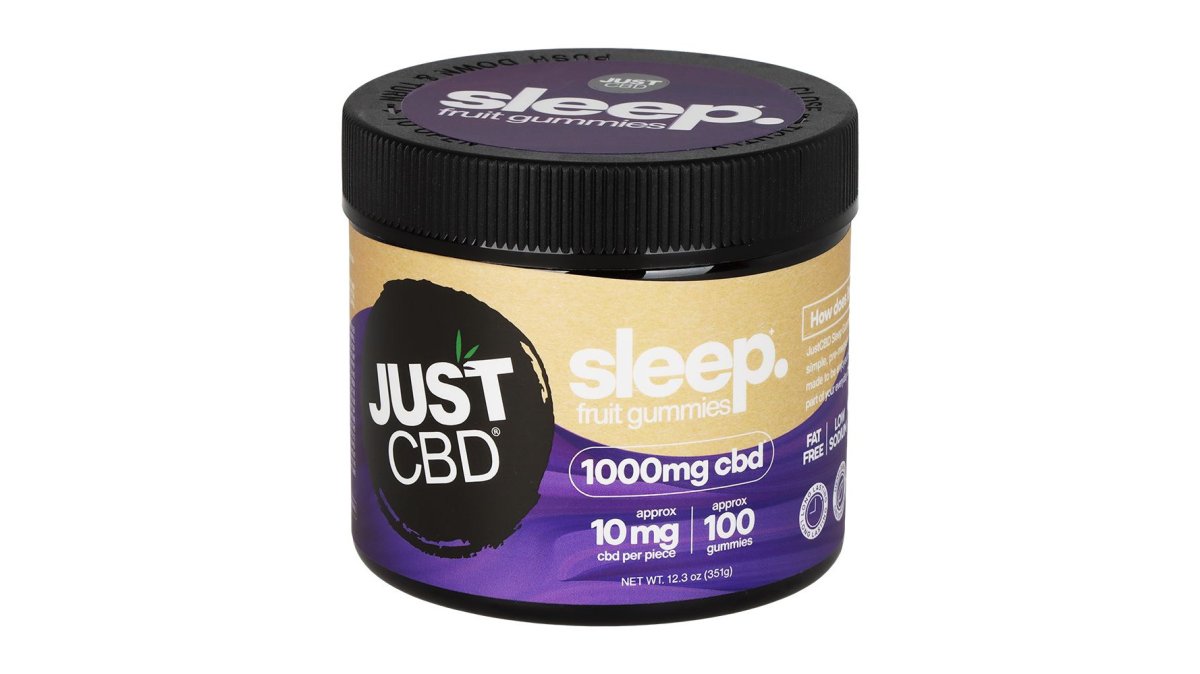 JUST CBD Sleep Gummies | 12.3oz | 1000mg | Fruit Bear Assortment