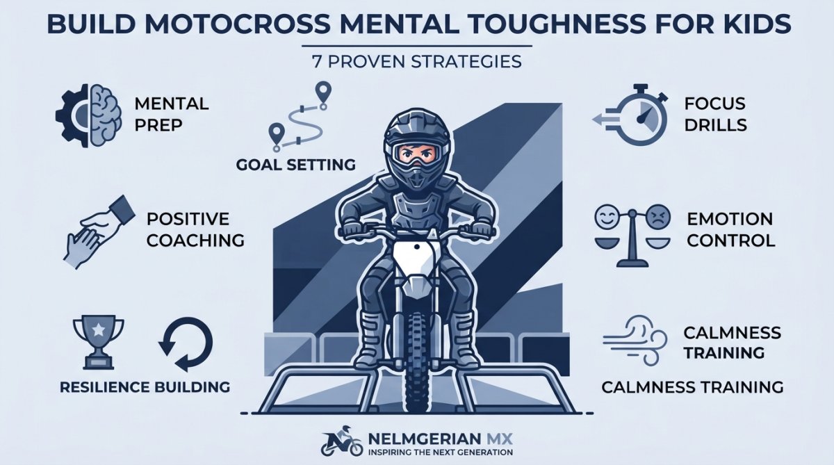 Professional illustration showing keep kids motivated motocross