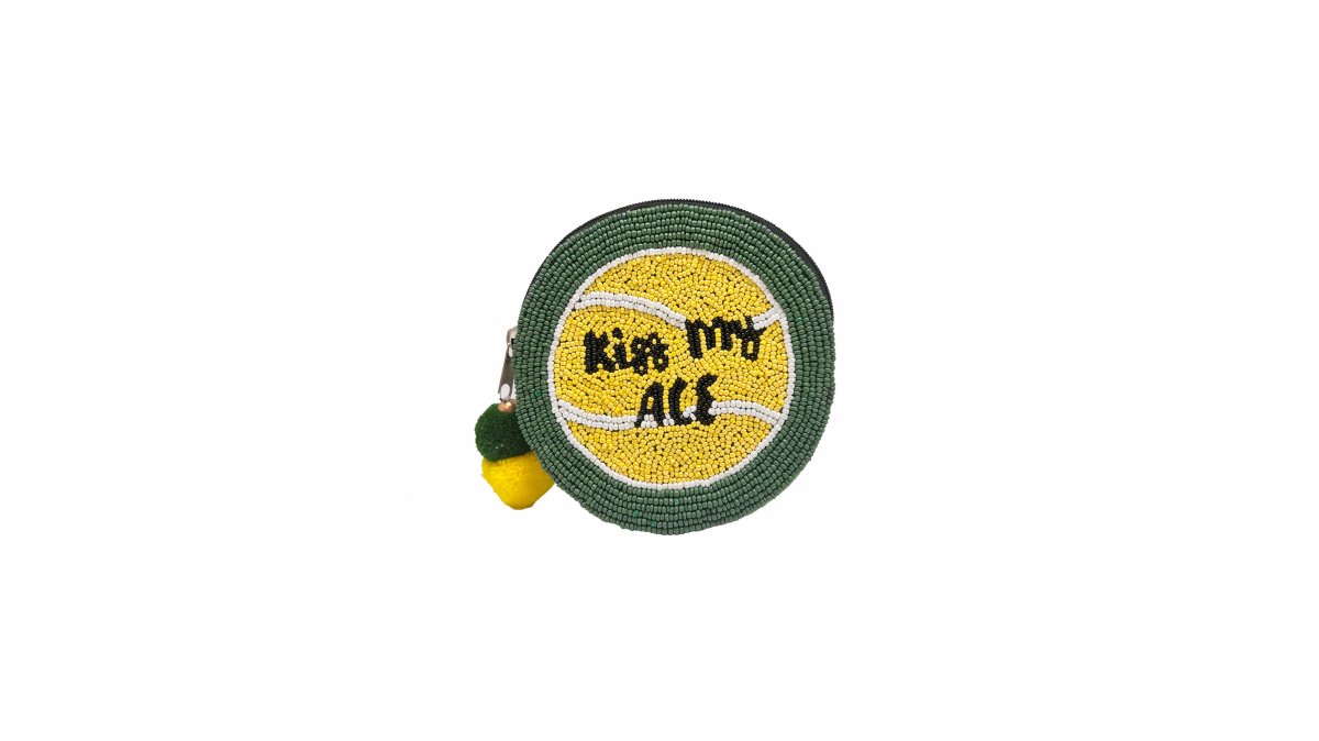 Kiss My Ace Beaded Coin Purse