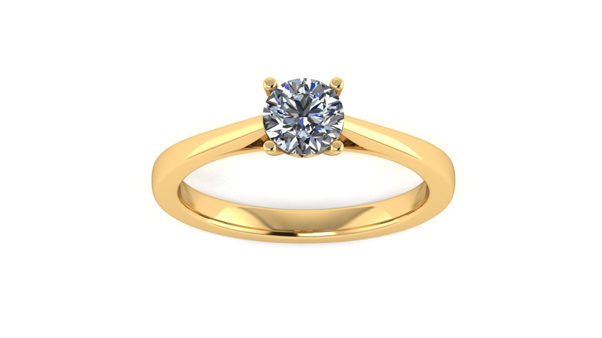 Lab Diamond Round-Brilliant Solitaire Engagement Ring
