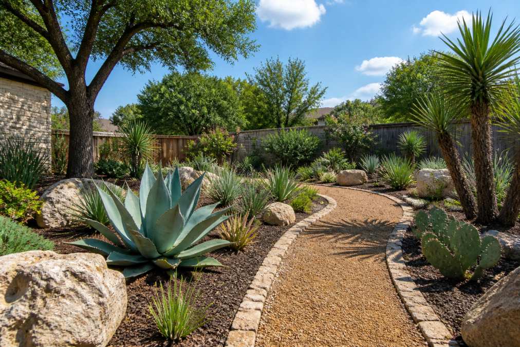 Professional illustration showing San Antonio, Texas for landscape renovation