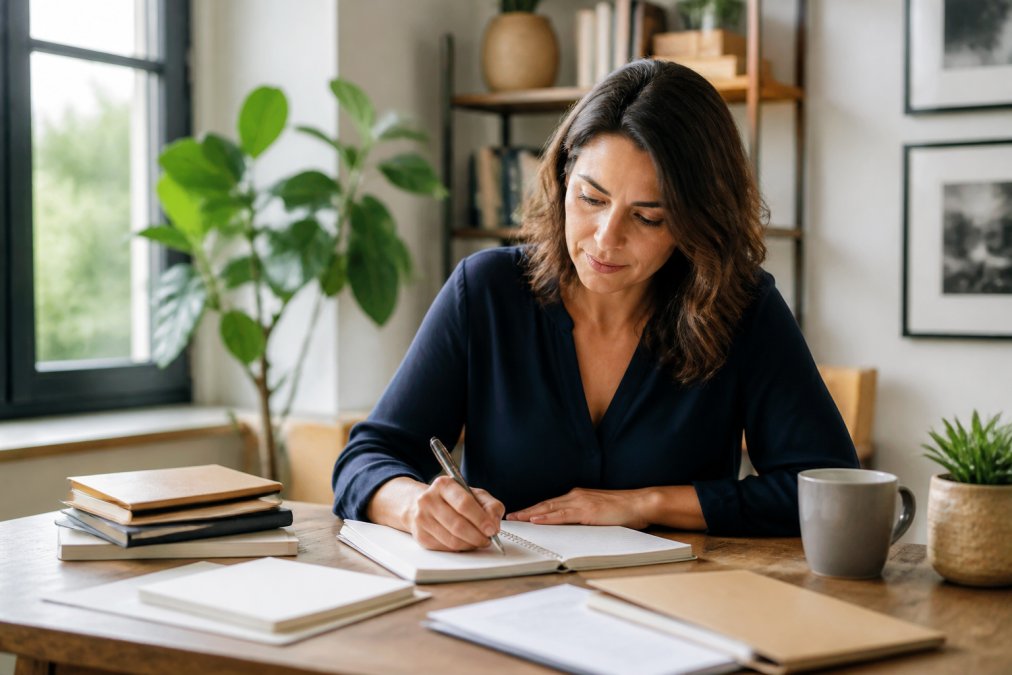 Coach professionnel travaillant sur son ordinateur pour LearnyBox coachs professionnels dans un bureau moderne.