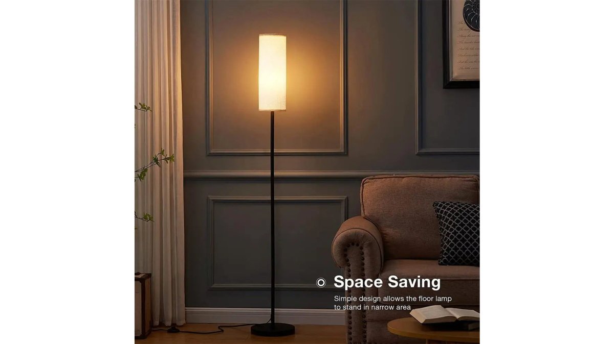 LED Floor Lamp with Linen Lampshade
