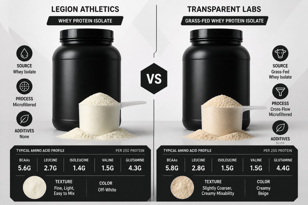 Professional illustration showing Legion Athletics vs Transparent Labs