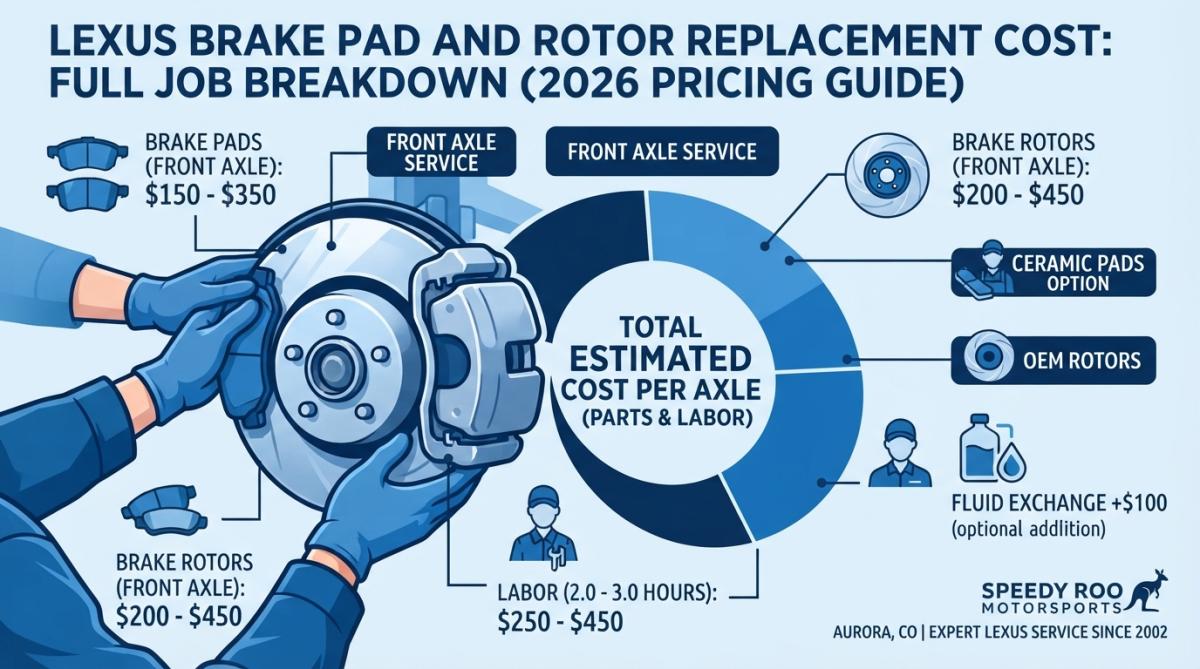 Professional illustration showing brake pad replacement cost