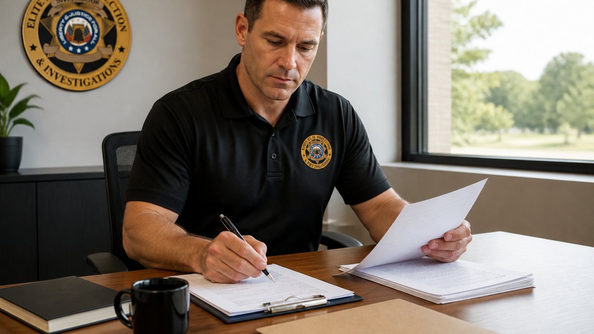 Professional demonstrating liability insurance for security services technique in modern clinical setting with natural lighting