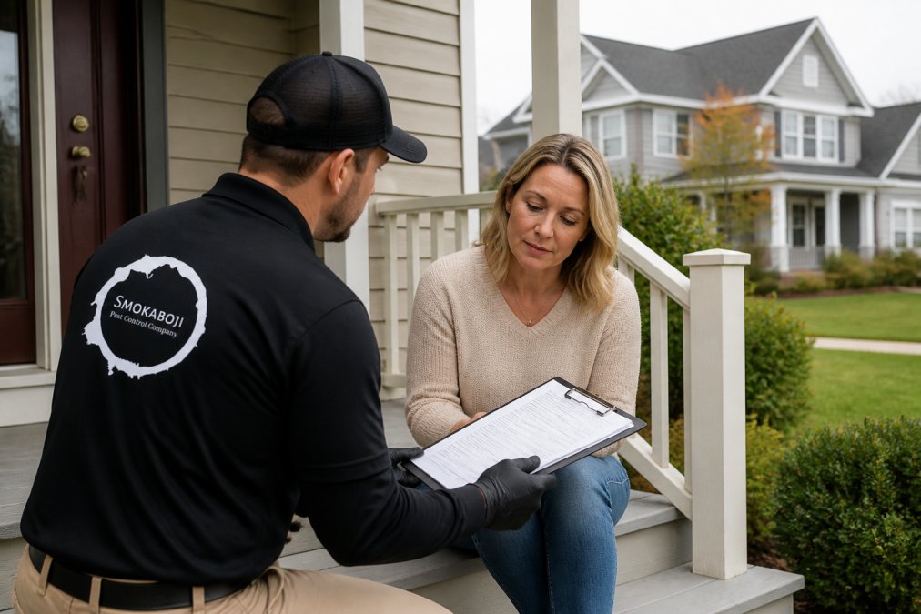 Professional illustration showing Homeowner for pest control service pricing