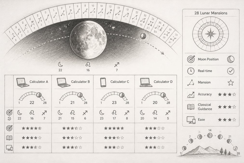 Lunar Mansion Calculators Compared for Beginners