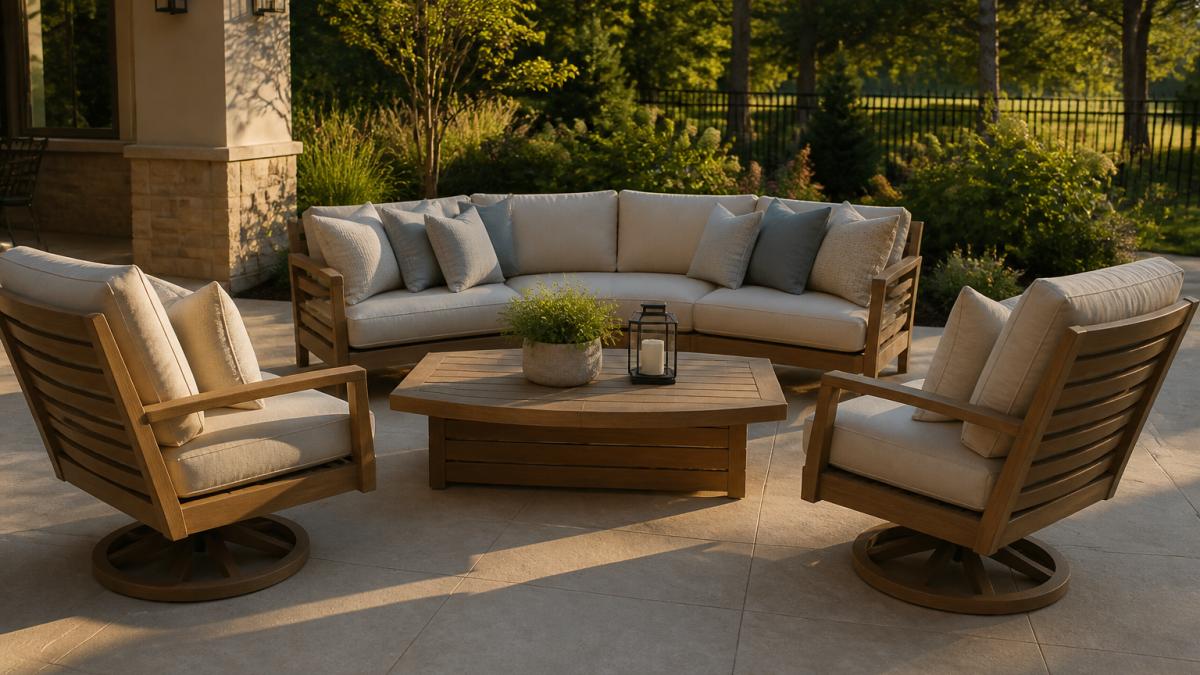 Infographic illustrating the long-term value and durability factors of premium outdoor furniture sets.