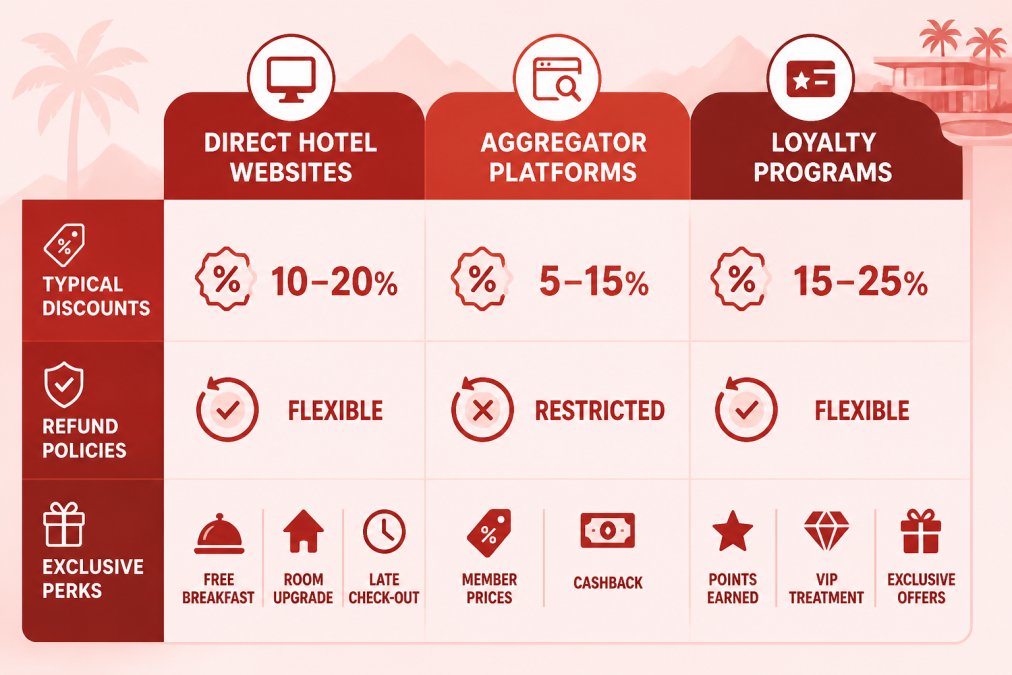 Visual comparison chart showing luxury hotel deals