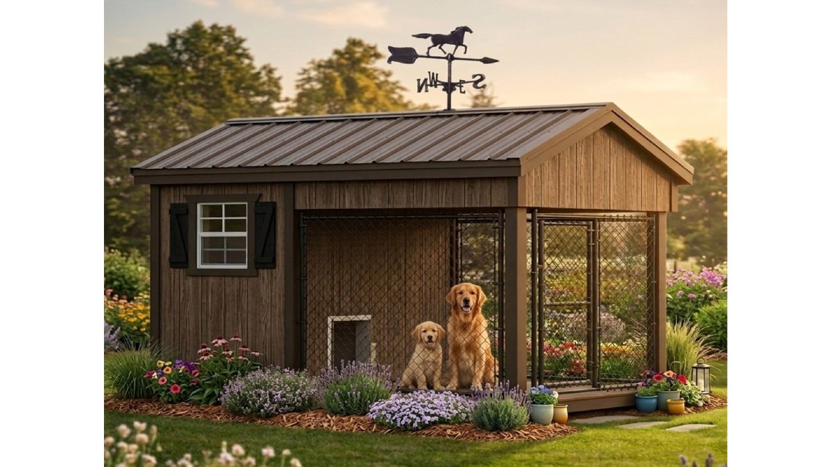 Luxury Insulated Outdoor Dog Kennel — Executive Estate 6' x 10'