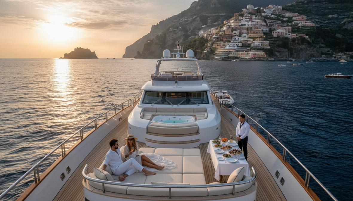 Professional illustration showing Mediterranean for luxury yacht charter vs hotel stay