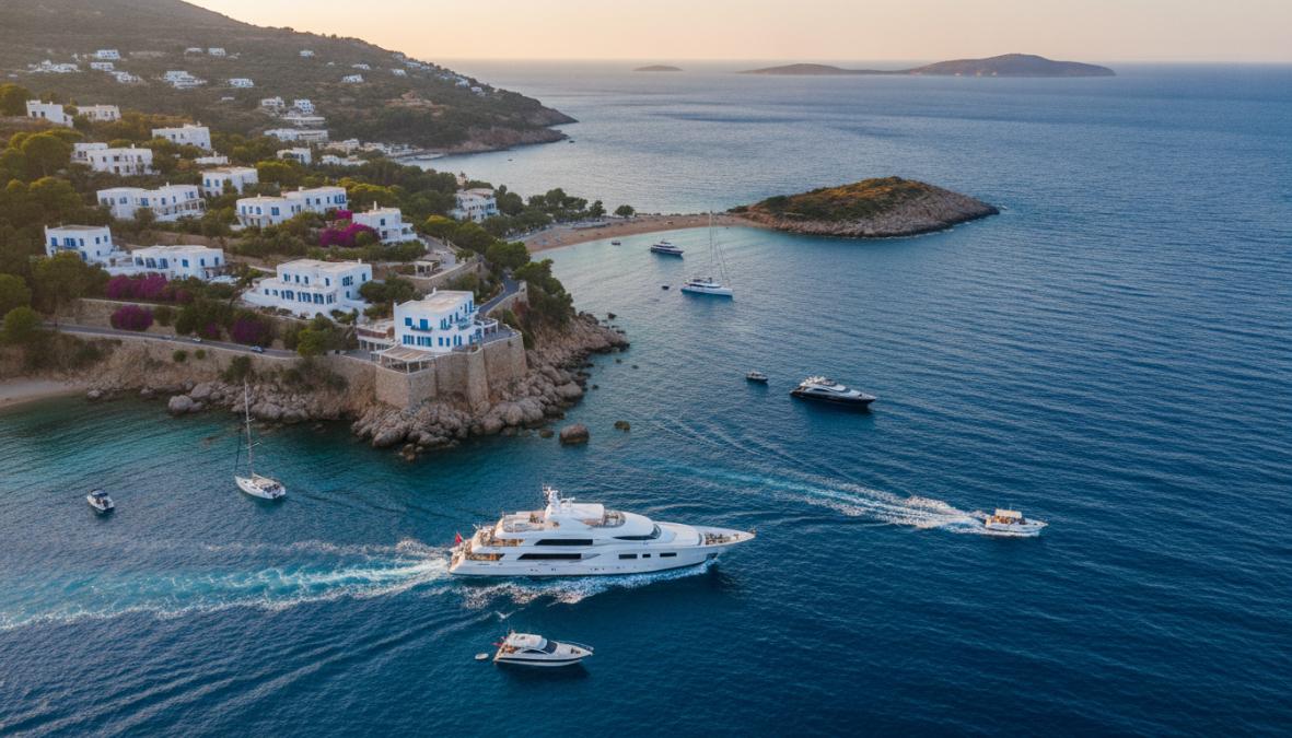Professional illustration showing Aerial, Mediterranean for luxury yachting experiences