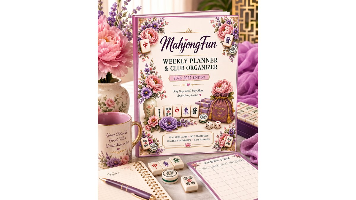 Mahjong Club Weekly Planner 2026-2027, Floral Organizer (Digital Download)