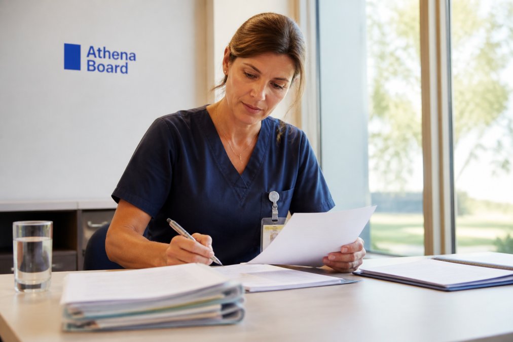 Professional demonstrating managing conflict of interest disclosures technique in modern clinical setting with natural lighting