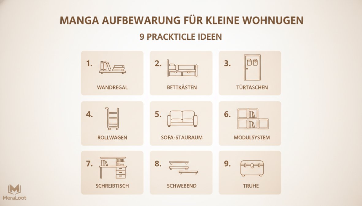 Manga Aufbewahrung für kleine Wohnungen: 9 praktische Ideen