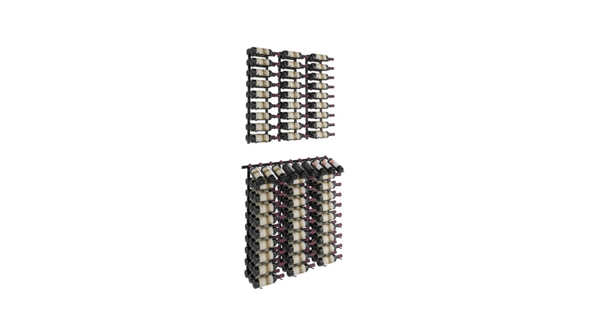 Matte Black Modular Wine Rack Display Kit (7-Piece Set)