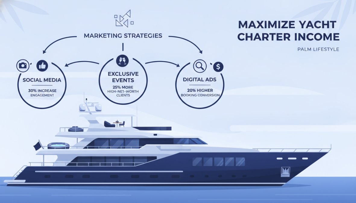 Professional illustration showing maximize yacht charter income