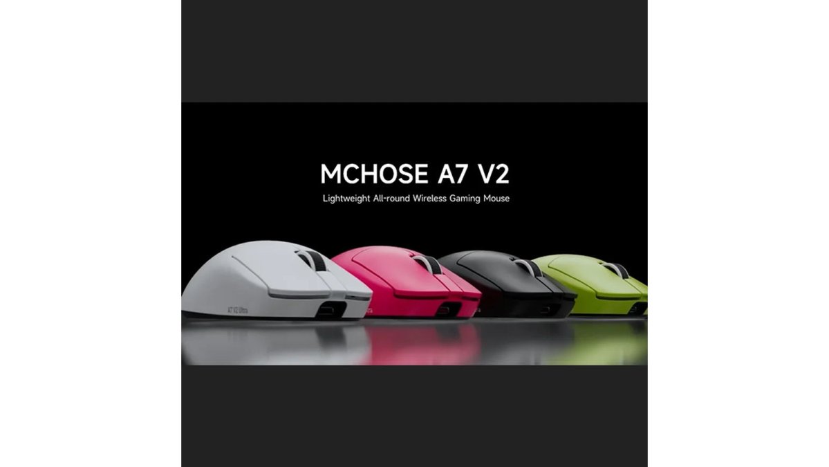 Mchose A7 V2 Pro Ultra – Tri‑Mode Lightweight Wireless Gaming Mouse (Up to 42,000 DPI)