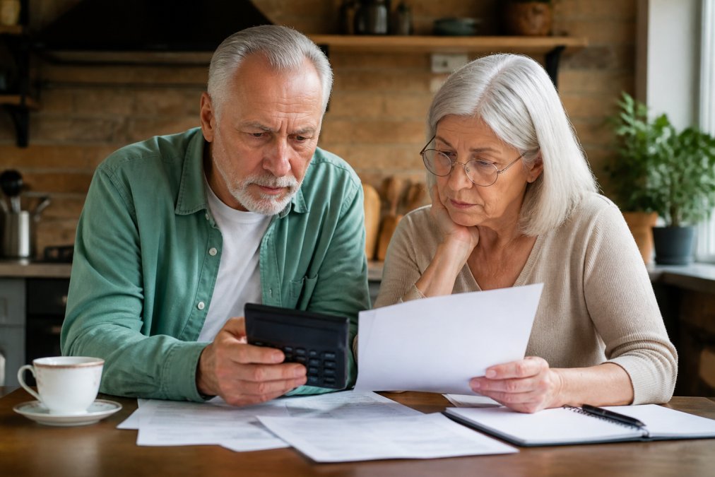 Infographic comparing the mediation vs litigation cost for an elderly couple reviewing retirement finances