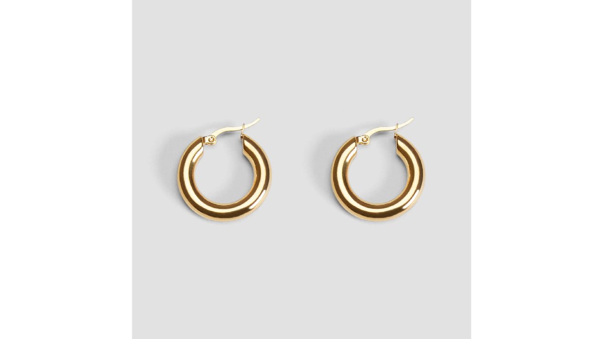 Medium 18k Gold Hoop Earrings - 25 mm