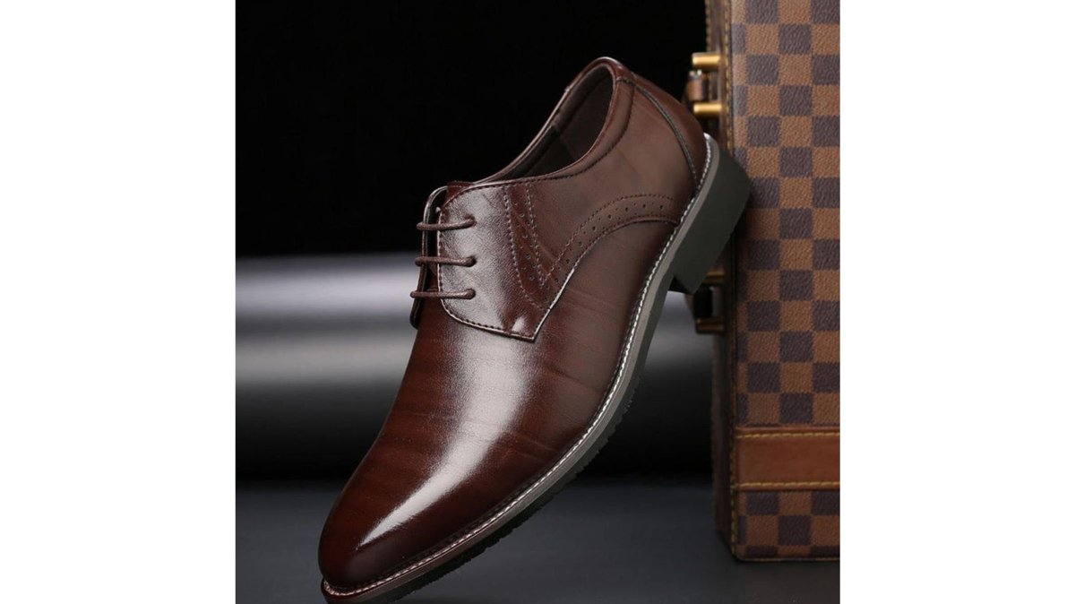 Men's Leather Brogue Lace-Up Dress Shoes