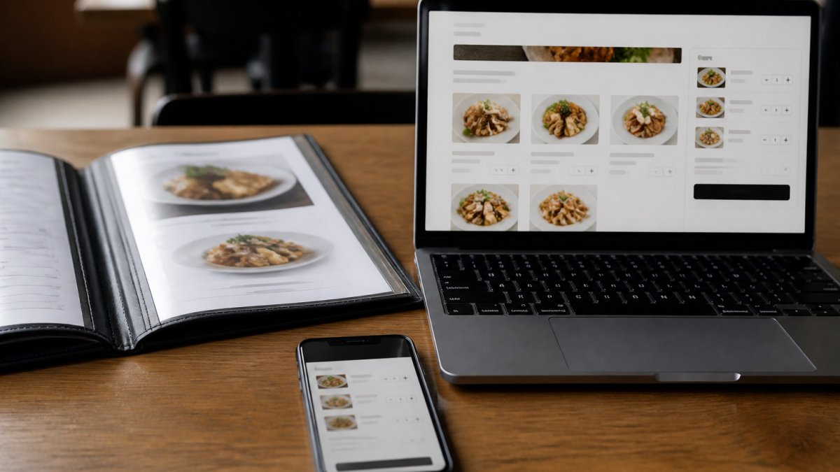 Menú digital con pedidos online vs solo visualización
