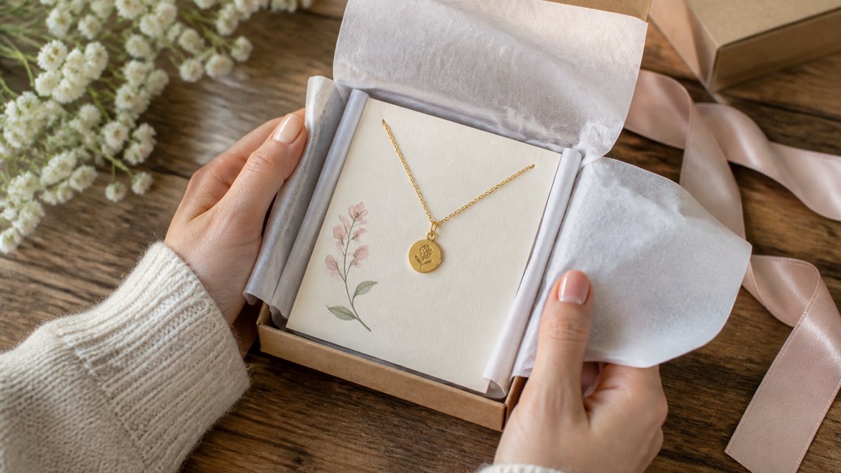 Step-by-step checklist for the elegant presentation and delivery of a message card necklace gift.