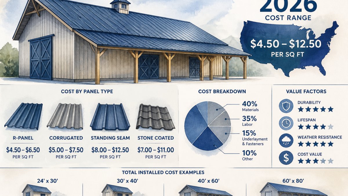 Metal Roofing for Pole Barns Cost 2026