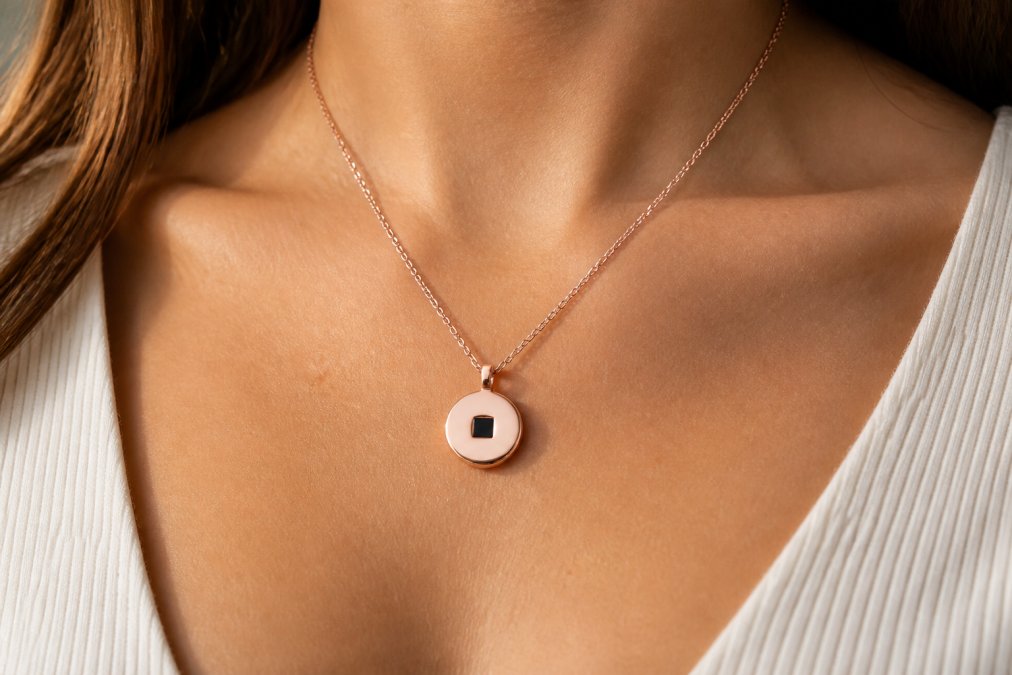 Professional illustration showing minimalist bible verse pendant