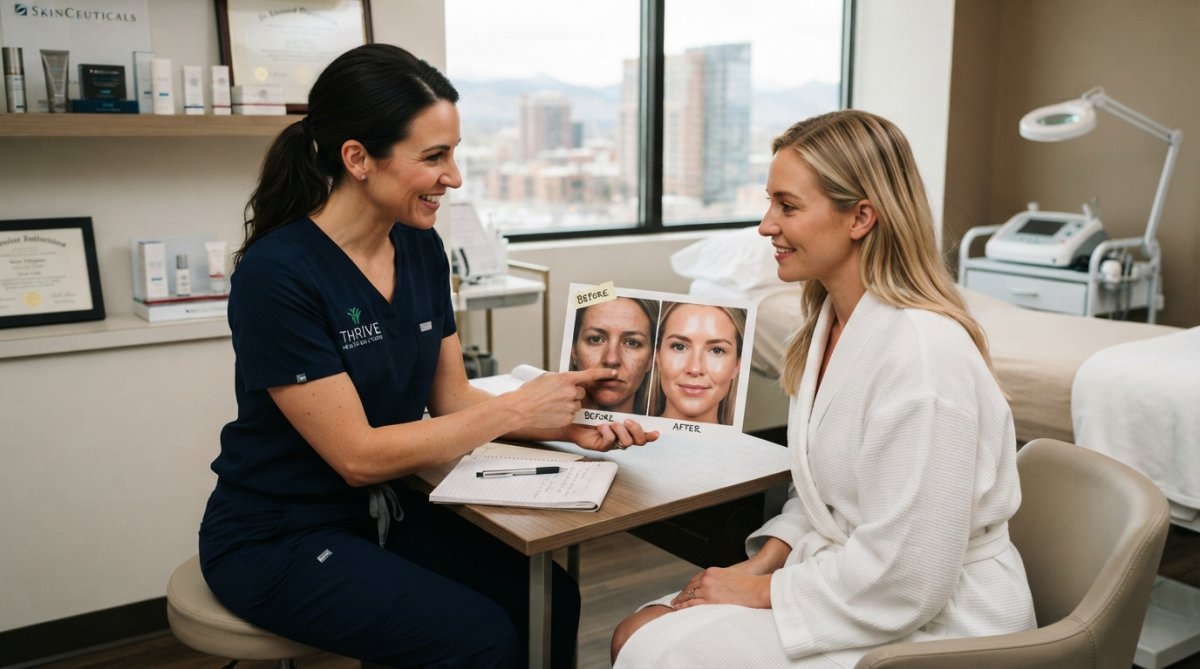 Professional illustration showing skin rejuvenation Denver
