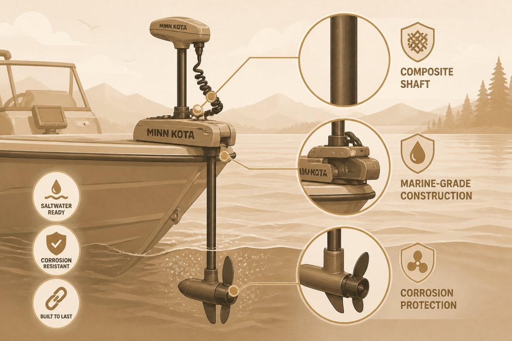 Professional illustration showing minn kota trolling motors