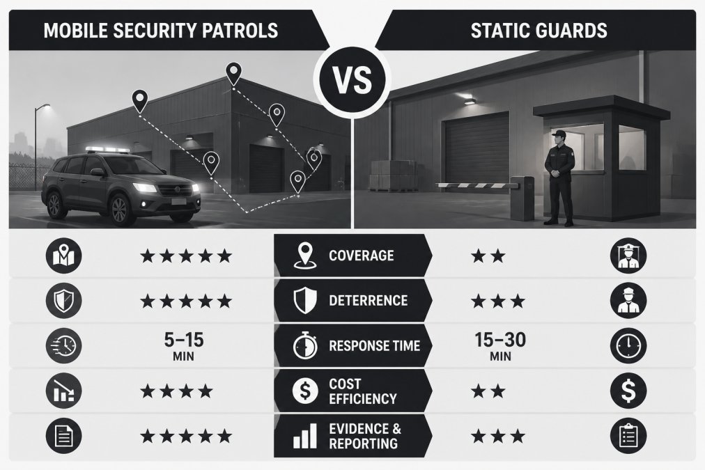 Mobile Security Patrols vs Static Guards for Warehouses