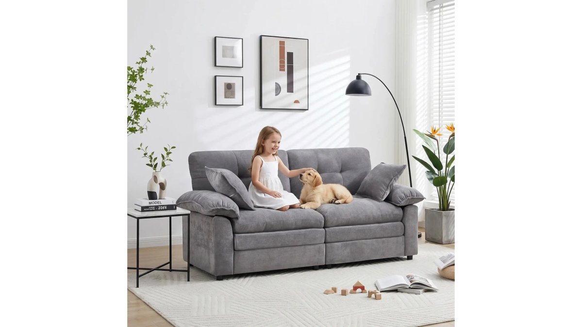 Modern Deep-Seating 2-Seater Sofa for Everyday Living Room Comfort