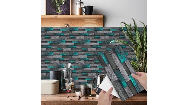 Modern Green Marble Stone Tile Peel And Stick Wallpaper Removable Self-Adhesive Wall Sticker Wallpaper PVC Home Decoration