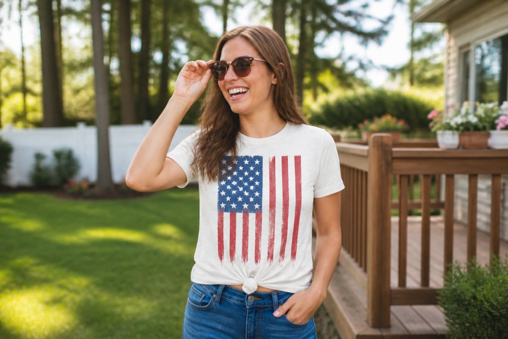 Professional illustration showing patriotic shirts