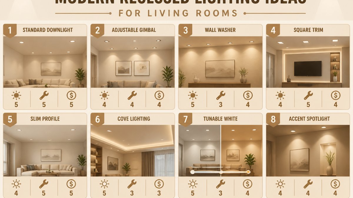 Modern Recessed Lighting Ideas for Living Rooms