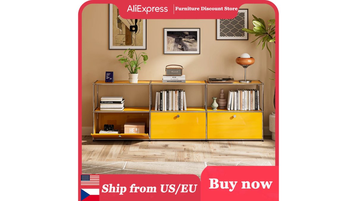 Modern Stainless Steel Storage Cabinet TV Stand