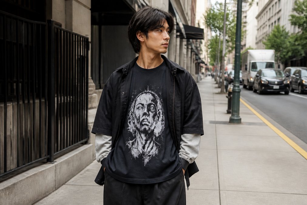 Step-by-step guide on layering a boxy heavyweight tee for a modern streetwear aesthetic silhouette