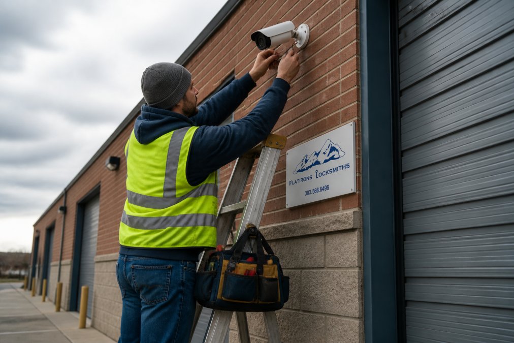 Security features diagram for security and professional and high-visibility concepts for video surveillance