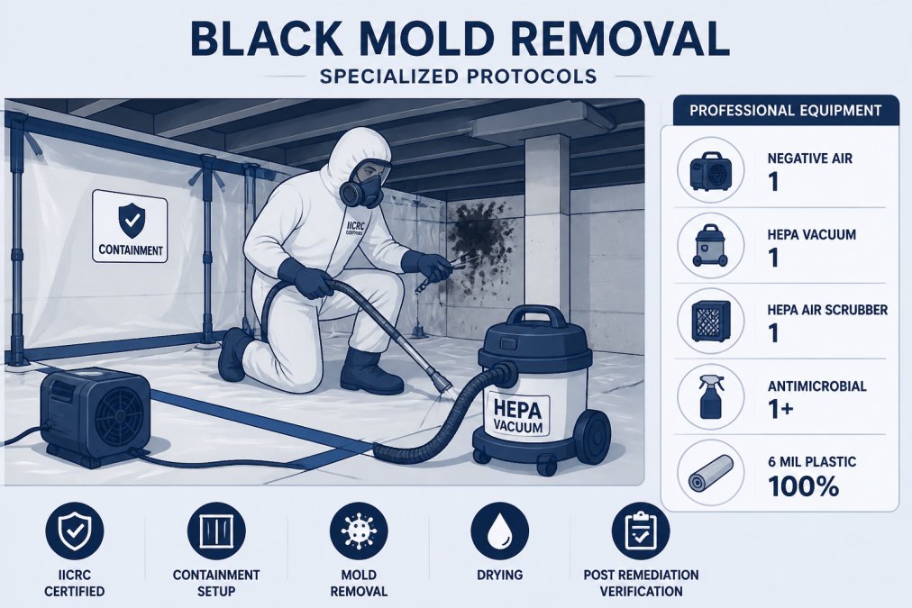 Professional illustration showing mold removal decatur