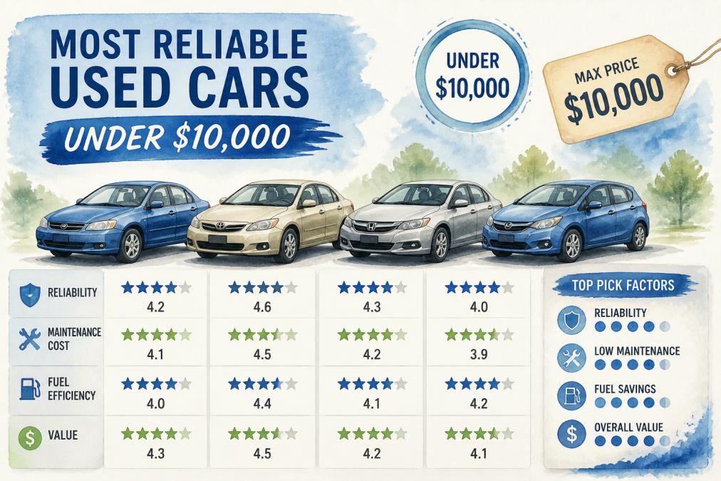Most Reliable Used Cars Under $10,000
