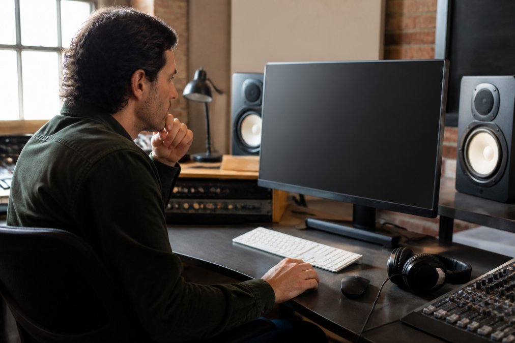 Label manager reviewing track-level royalty data and release metadata on a desktop screen