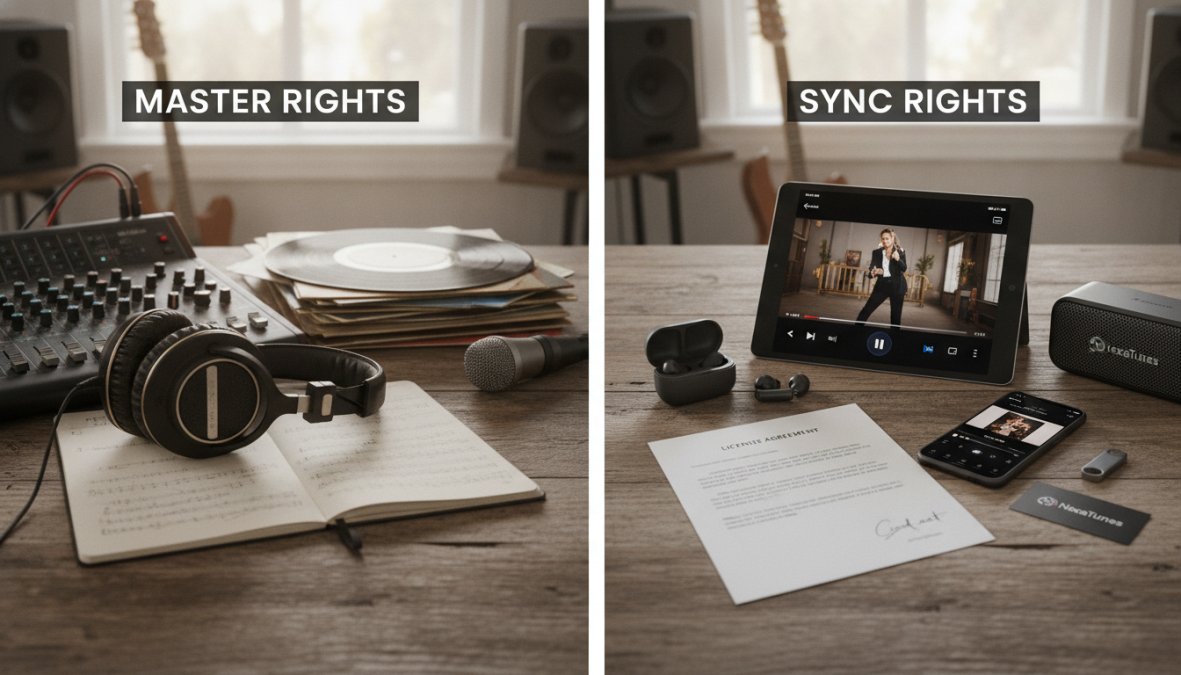 Side-by-side comparison of Music for music sync rights