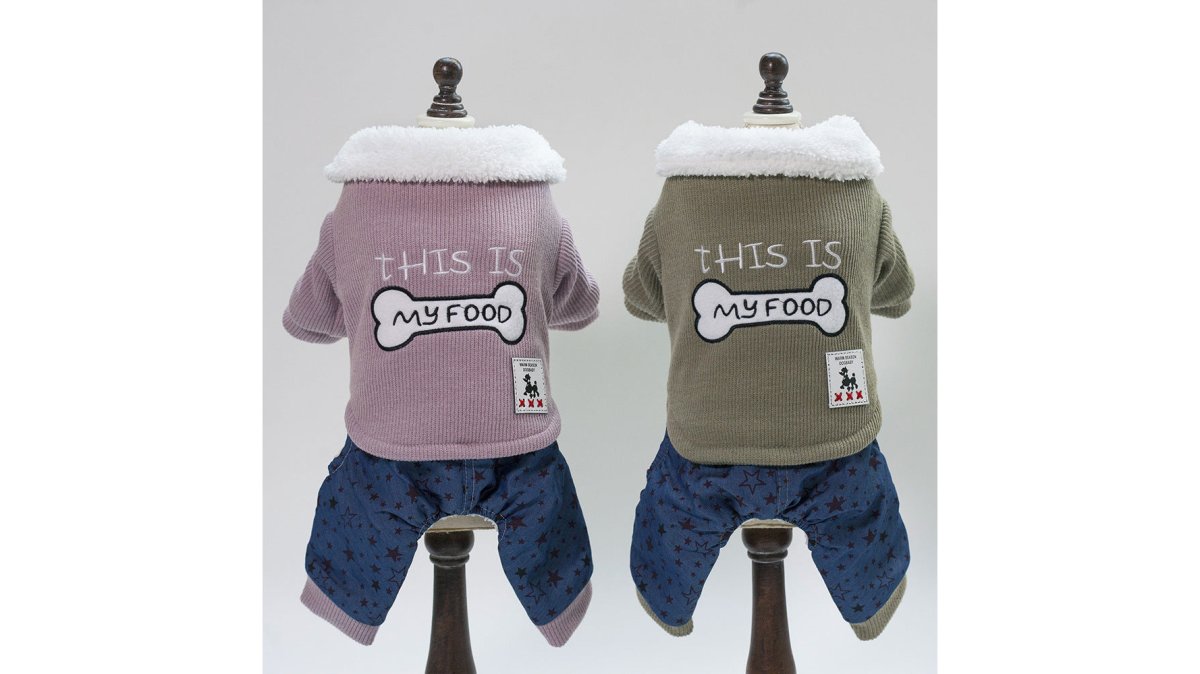 My Food Fleece Corduroy Dog Jacket with Star Jeans