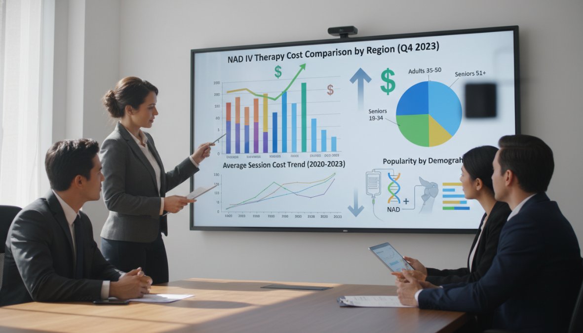 Chart showing the relationship between NAD+ dosage and cost, with a highlighted "sweet spot" indicating the optimal balance